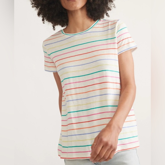 Marine Layer Swing Stripe Crew Tee XS - Picture 1 of 7